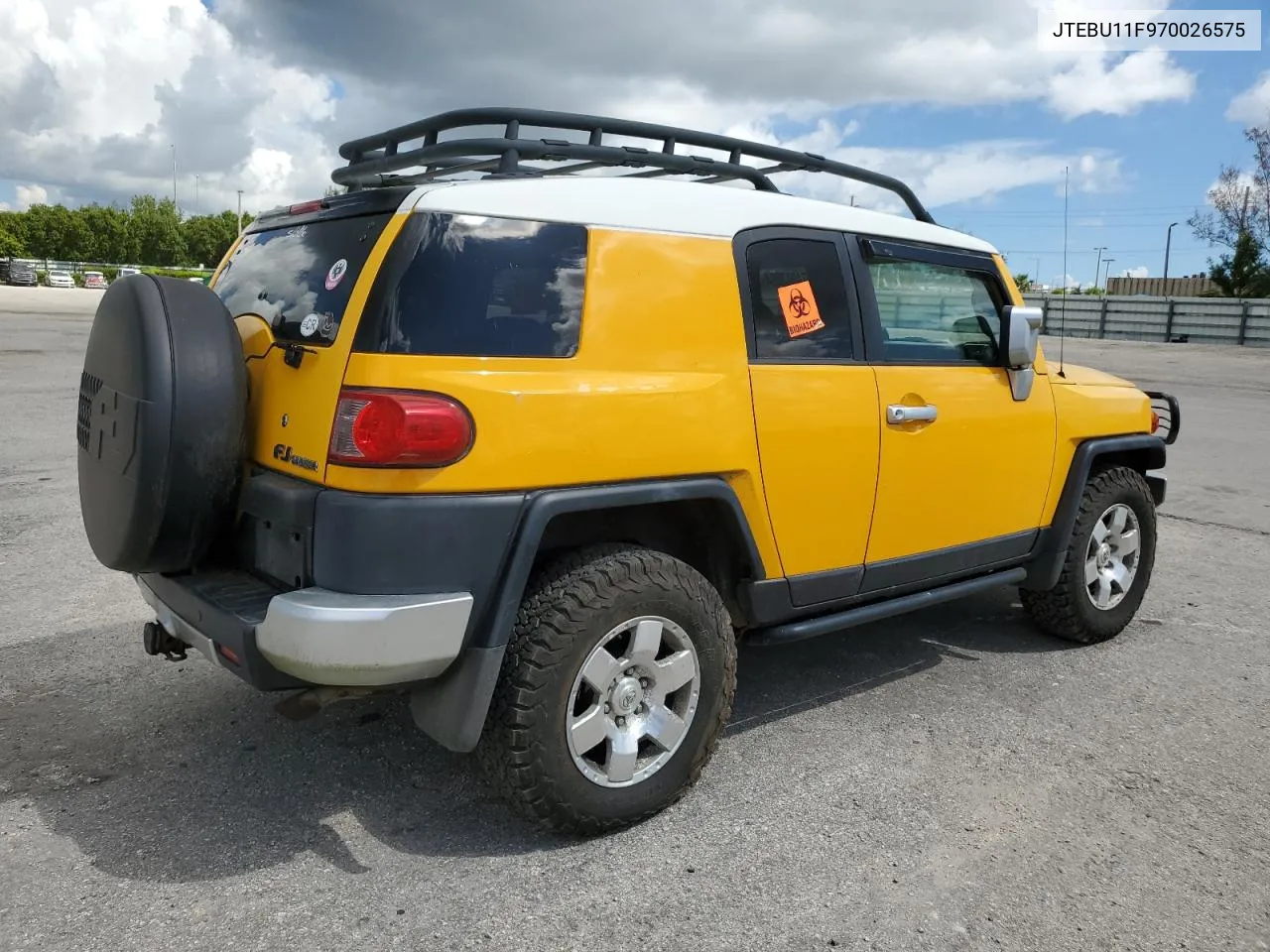 2007 Toyota Fj Cruiser VIN: JTEBU11F970026575 Lot: 74043094