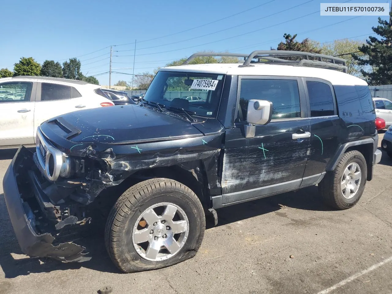 2007 Toyota Fj Cruiser VIN: JTEBU11F570100736 Lot: 74075984