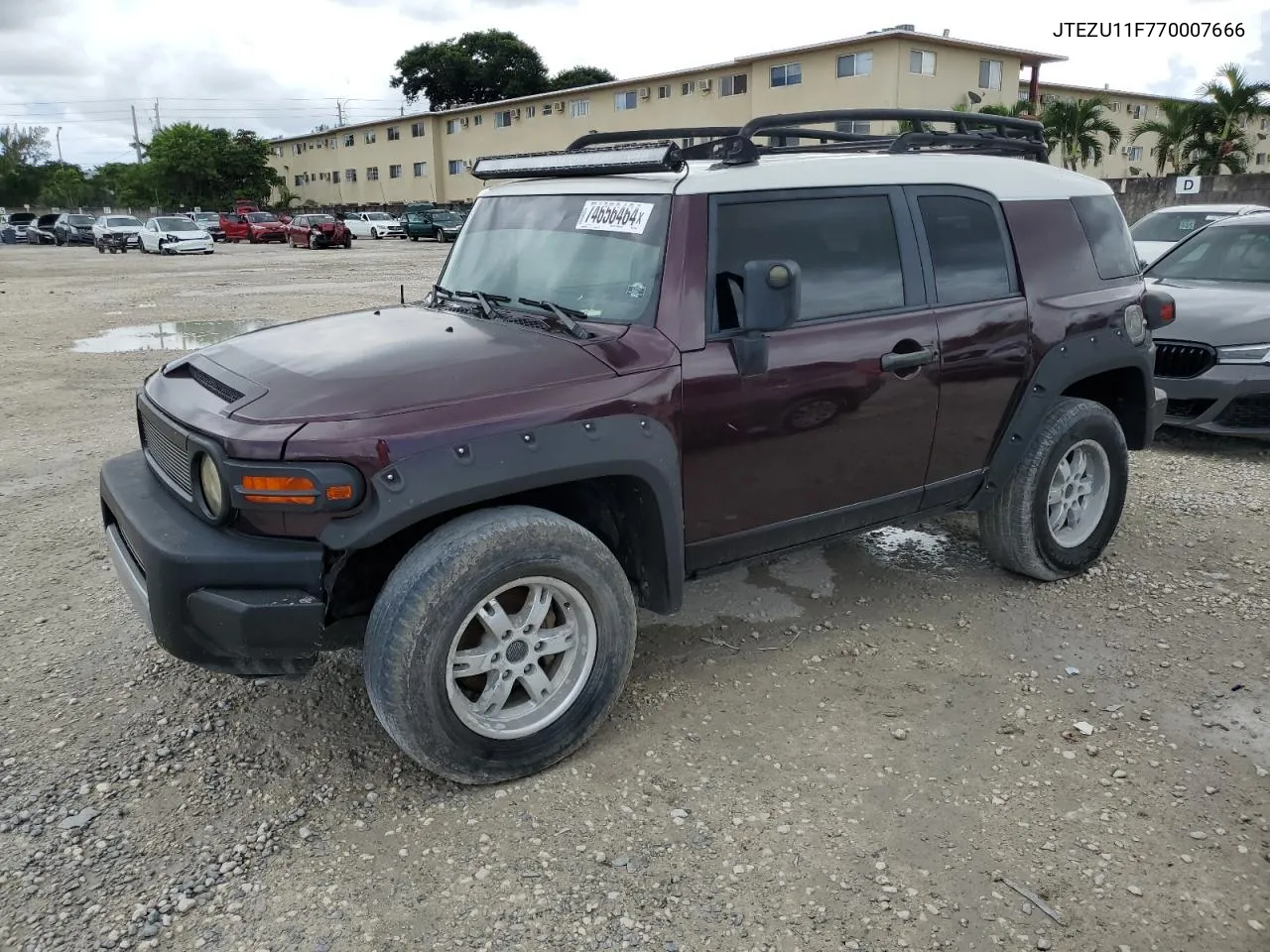 2007 Toyota Fj Cruiser VIN: JTEZU11F770007666 Lot: 74656464