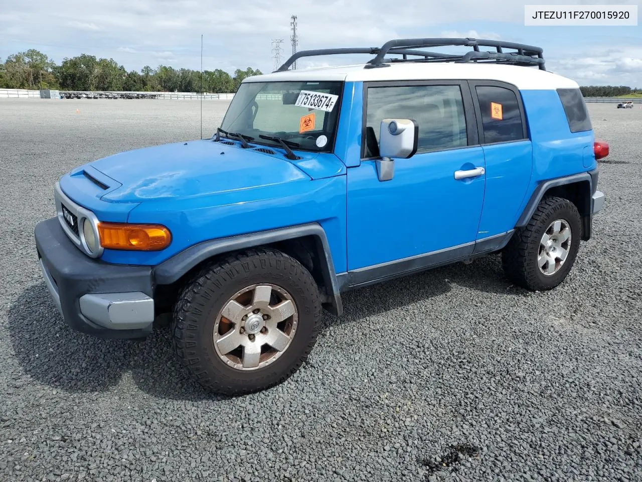 2007 Toyota Fj Cruiser VIN: JTEZU11F270015920 Lot: 75133674