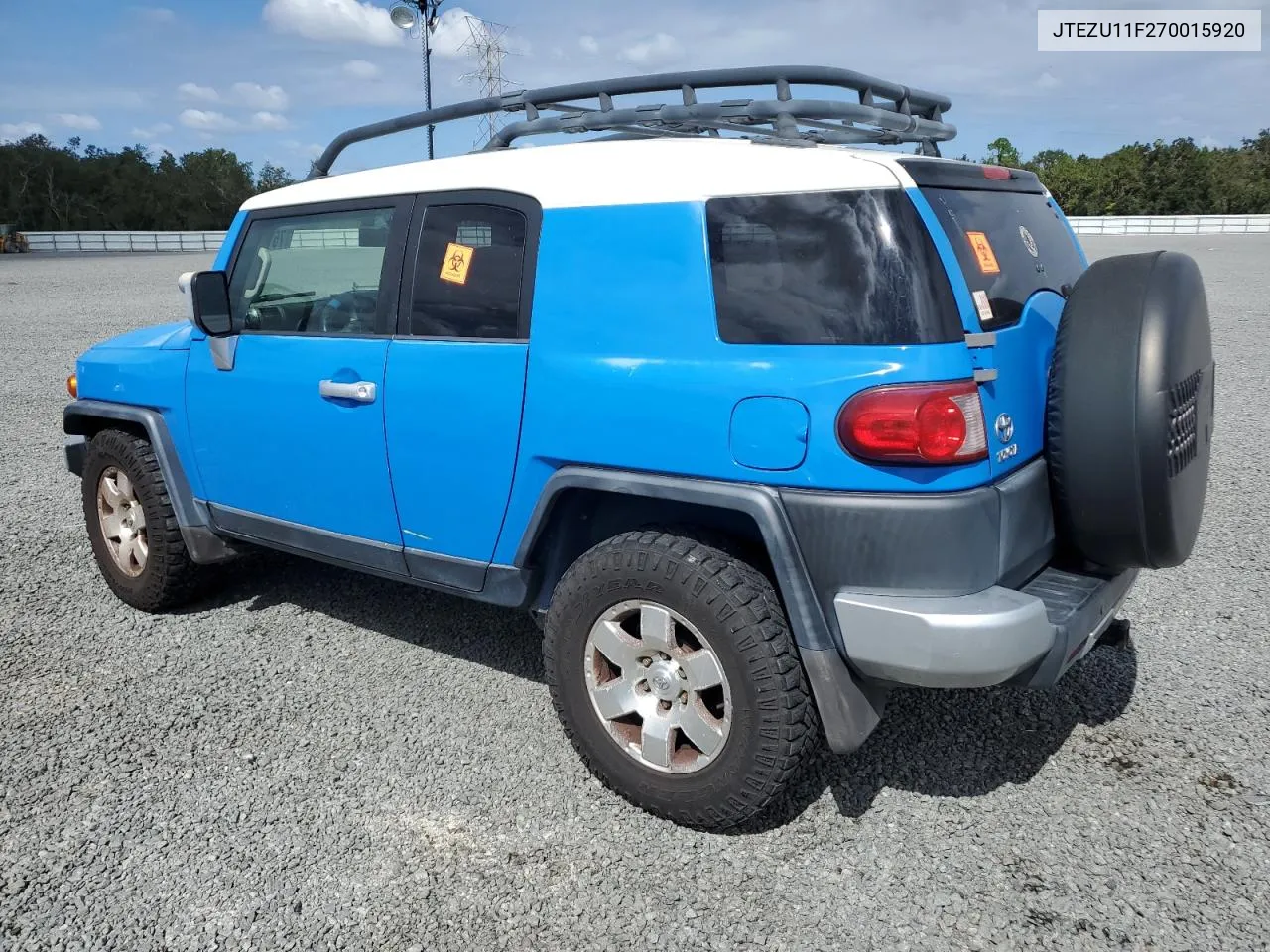 2007 Toyota Fj Cruiser VIN: JTEZU11F270015920 Lot: 75133674