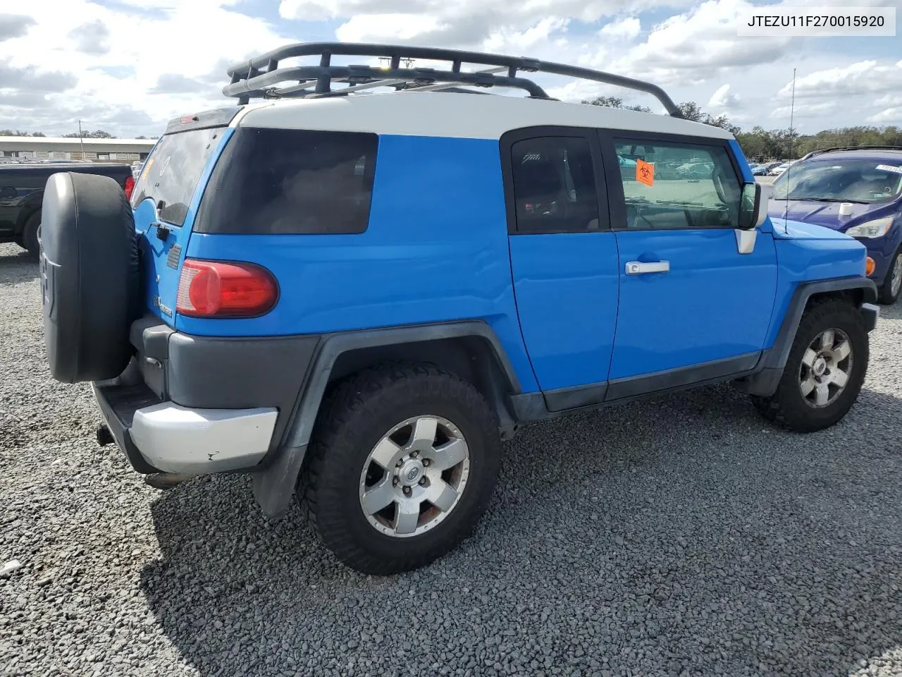 2007 Toyota Fj Cruiser VIN: JTEZU11F270015920 Lot: 75133674