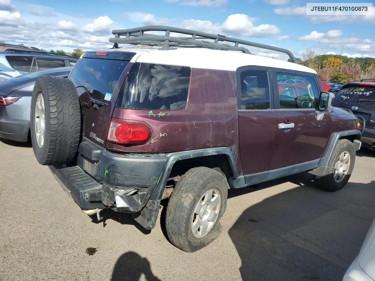 2007 Toyota Fj Cruiser VIN: JTEBU11F470100873 Lot: 75437814