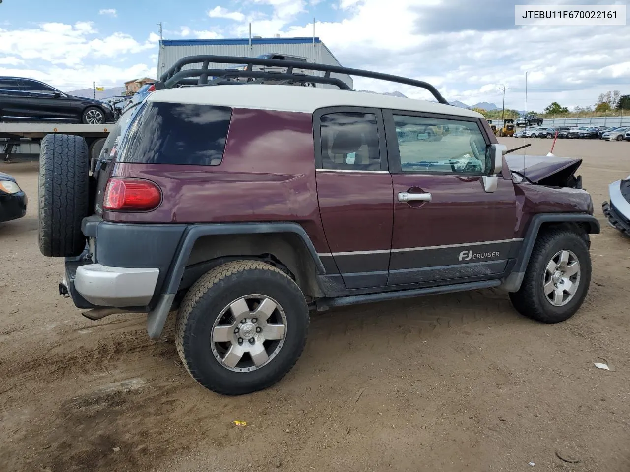 2007 Toyota Fj Cruiser VIN: JTEBU11F670022161 Lot: 76034194