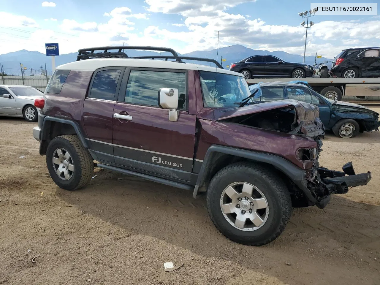 2007 Toyota Fj Cruiser VIN: JTEBU11F670022161 Lot: 76034194