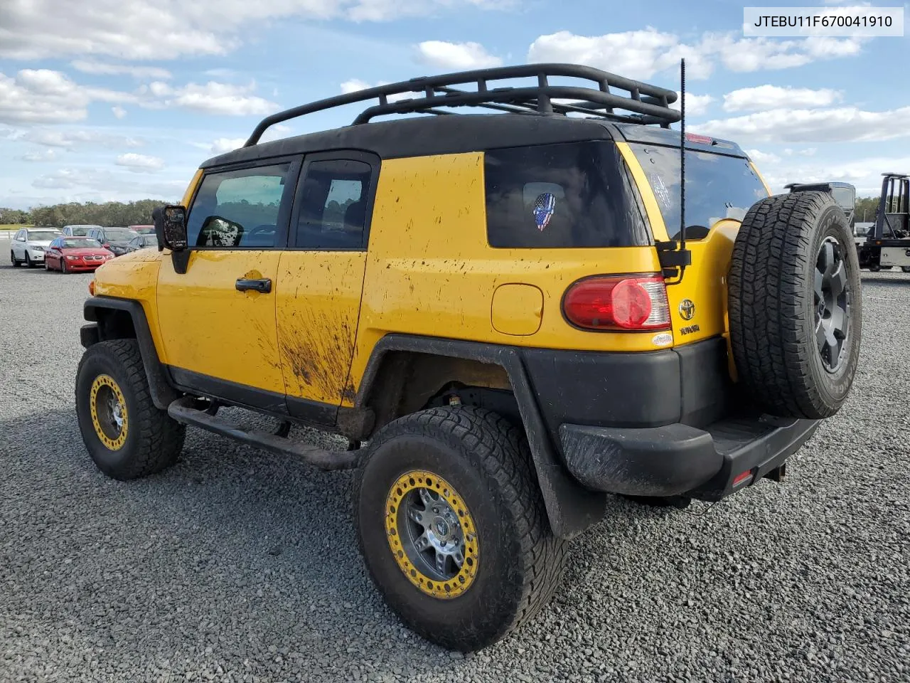 2007 Toyota Fj Cruiser VIN: JTEBU11F670041910 Lot: 76457004