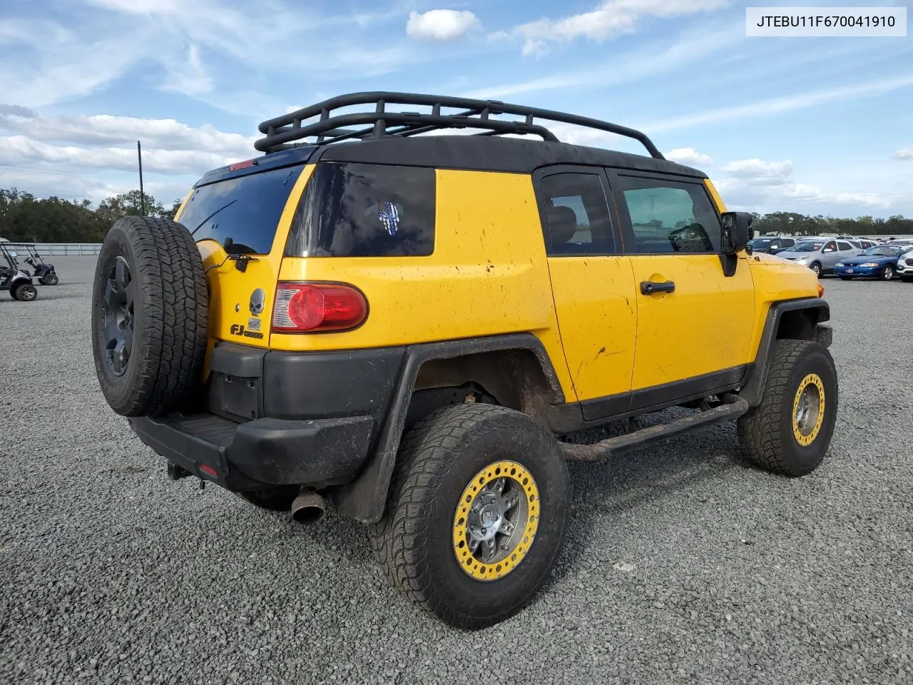 2007 Toyota Fj Cruiser VIN: JTEBU11F670041910 Lot: 76457004