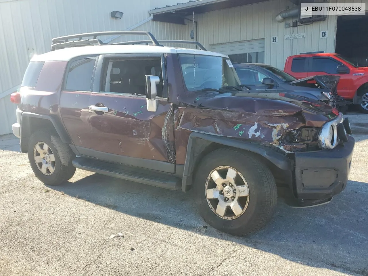 2007 Toyota Fj Cruiser VIN: JTEBU11F070043538 Lot: 79602204