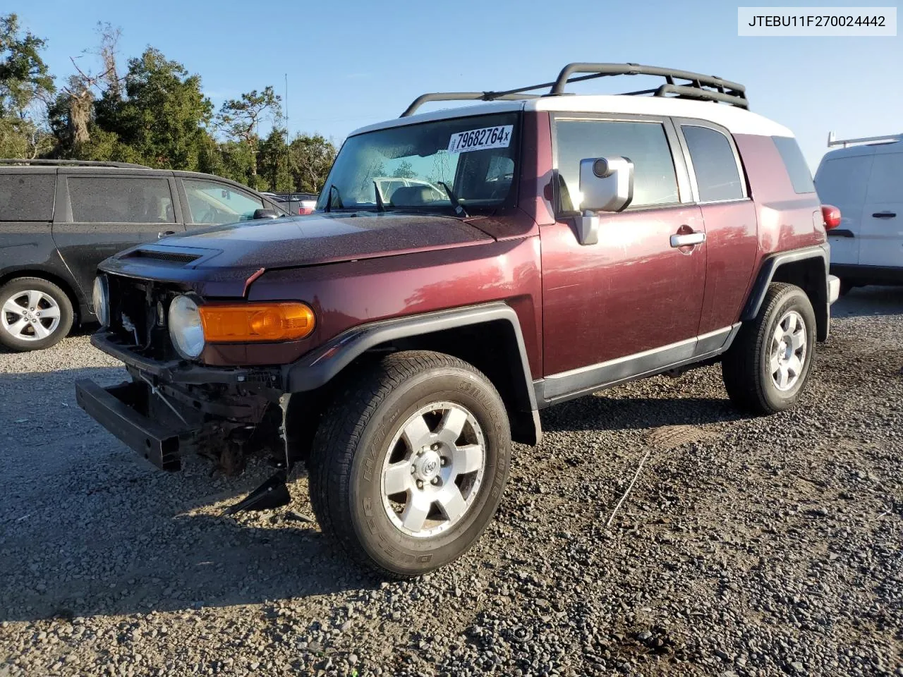 2007 Toyota Fj Cruiser VIN: JTEBU11F270024442 Lot: 79682764