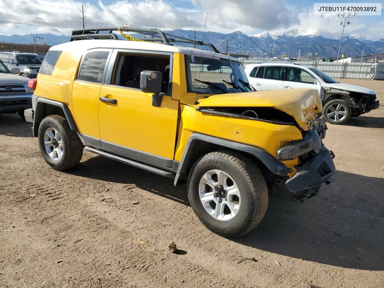 2007 Toyota Fj Cruiser VIN: JTEBU11F470093892 Lot: 81347644