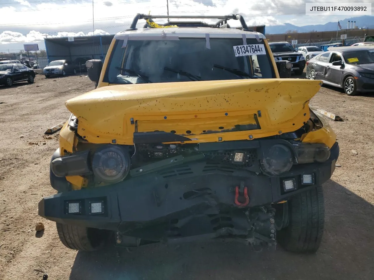 2007 Toyota Fj Cruiser VIN: JTEBU11F470093892 Lot: 81347644