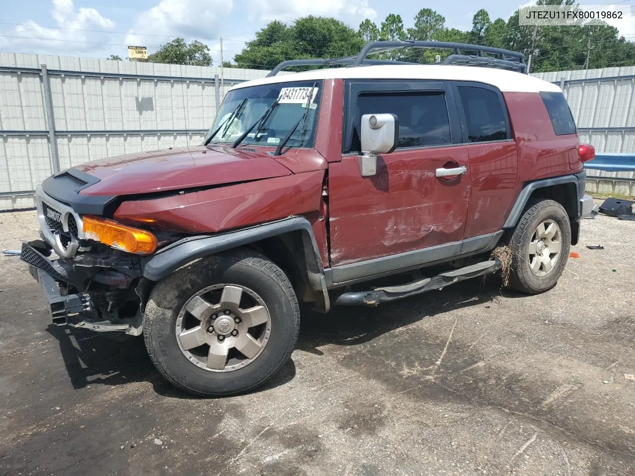 2008 Toyota Fj Cruiser VIN: JTEZU11FX80019862 Lot: 64317734