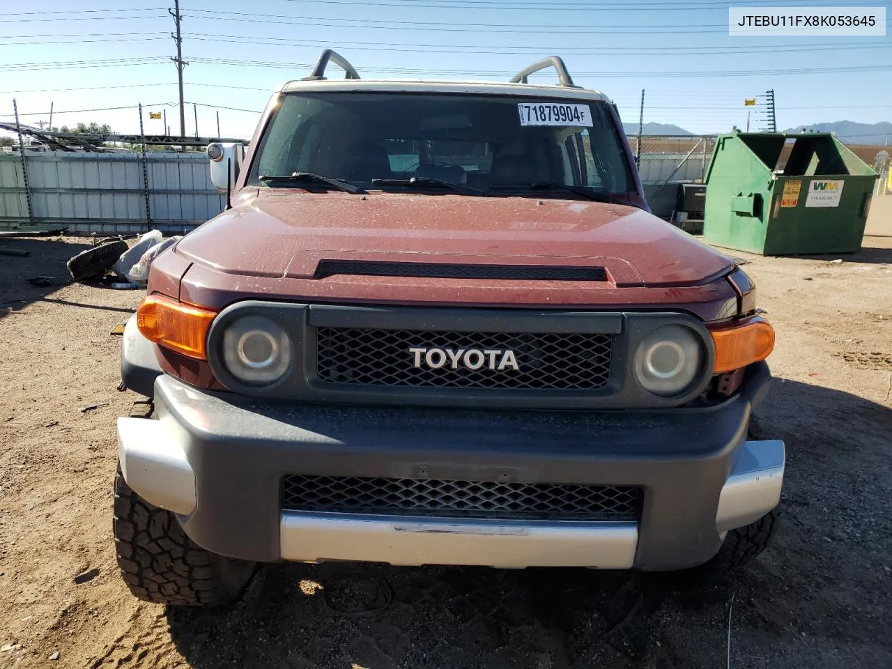 2008 Toyota Fj Cruiser VIN: JTEBU11FX8K053645 Lot: 71879904