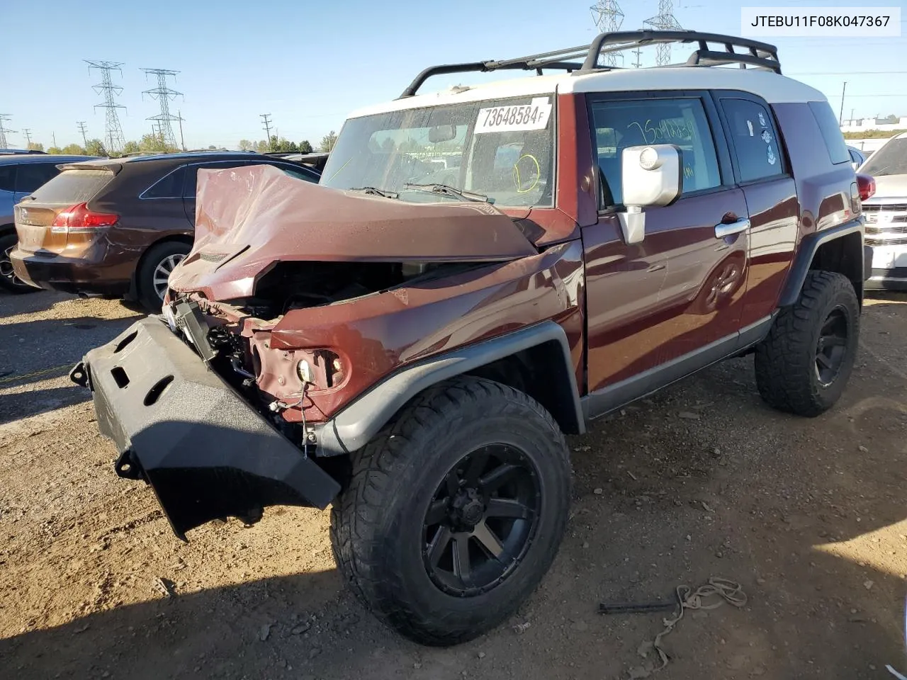 2008 Toyota Fj Cruiser VIN: JTEBU11F08K047367 Lot: 73648584