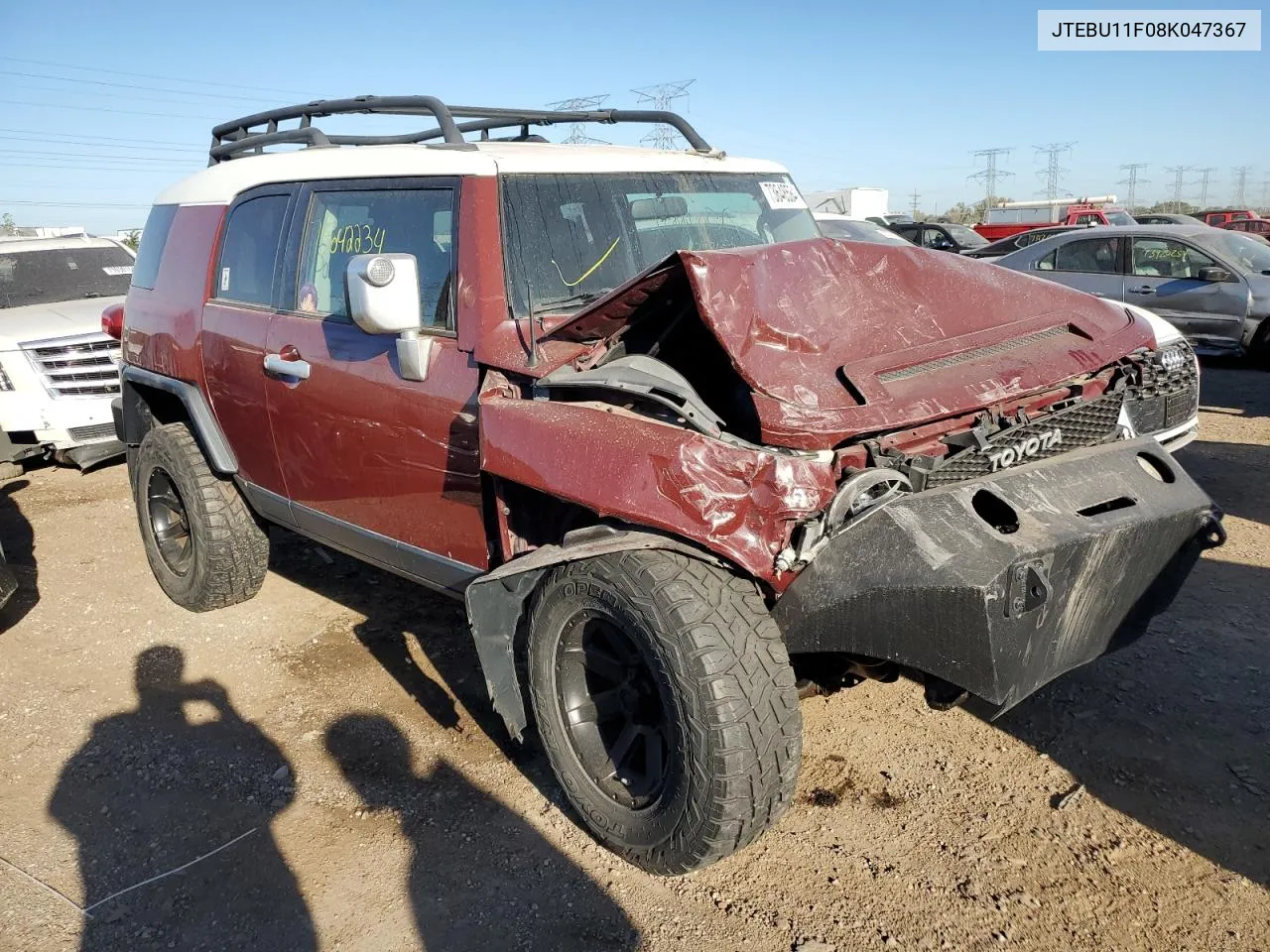 2008 Toyota Fj Cruiser VIN: JTEBU11F08K047367 Lot: 73648584