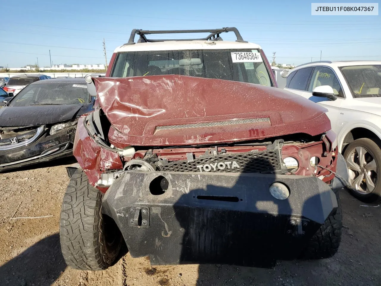 2008 Toyota Fj Cruiser VIN: JTEBU11F08K047367 Lot: 73648584