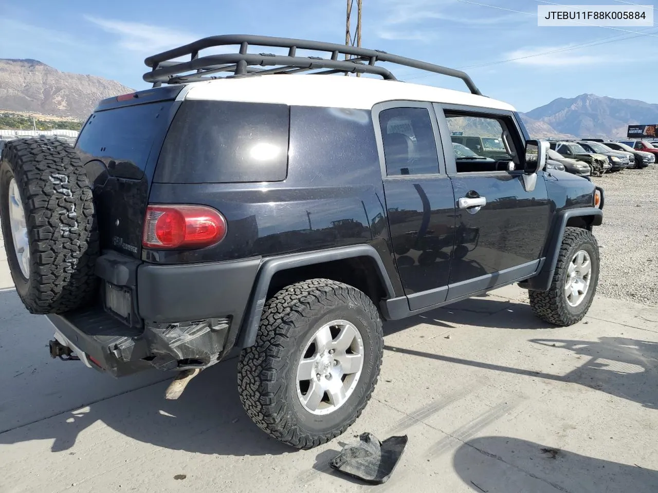 2008 Toyota Fj Cruiser VIN: JTEBU11F88K005884 Lot: 74625924