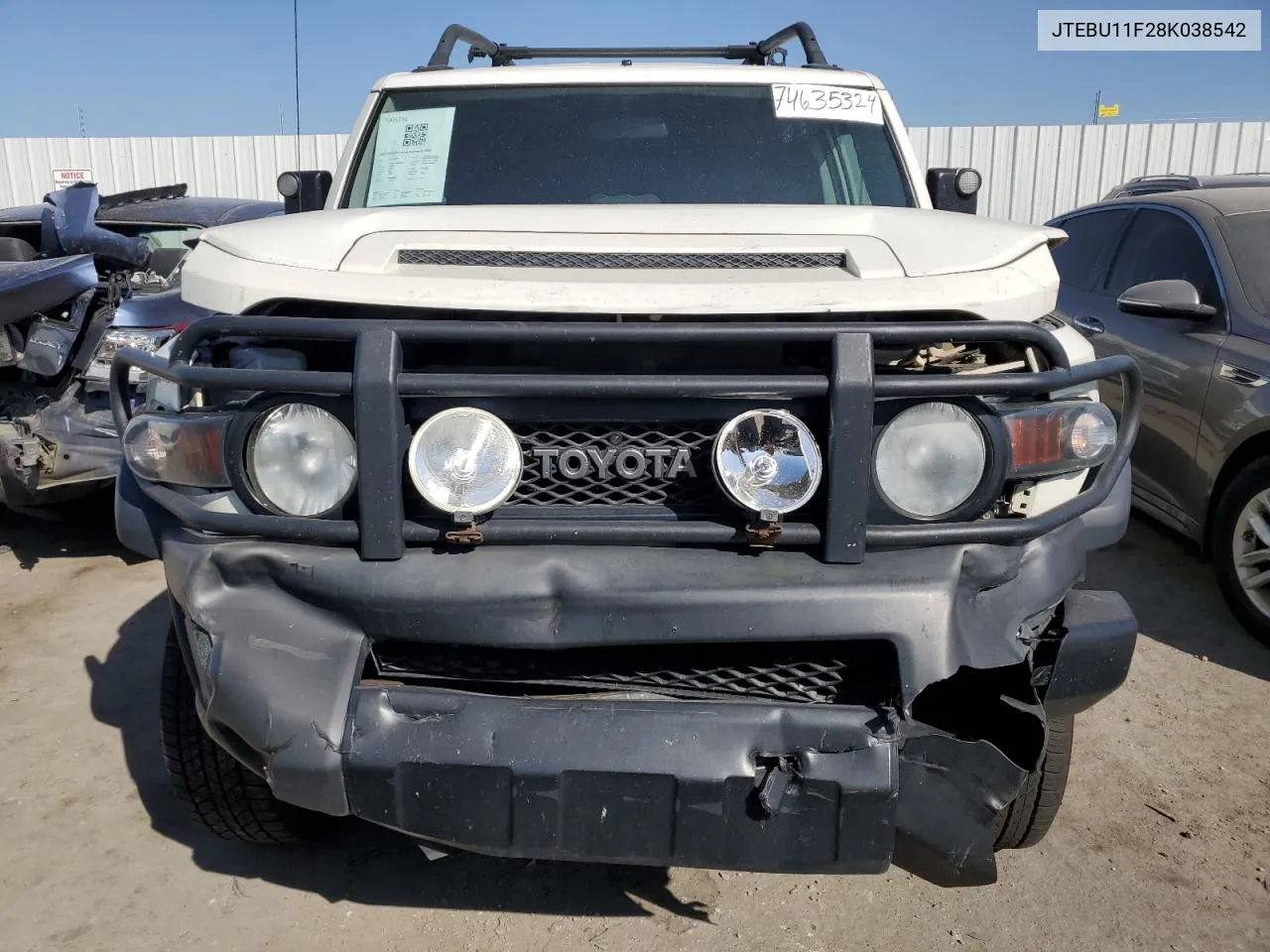 2008 Toyota Fj Cruiser VIN: JTEBU11F28K038542 Lot: 74635324