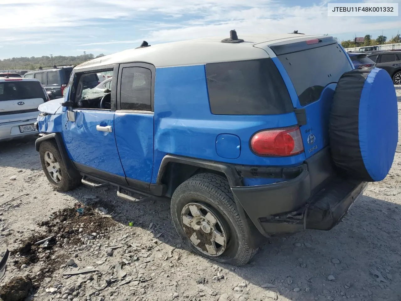 2008 Toyota Fj Cruiser VIN: JTEBU11F48K001332 Lot: 75824454