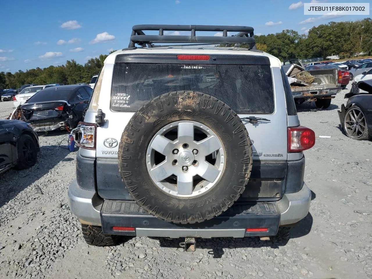 2008 Toyota Fj Cruiser VIN: JTEBU11F88K017002 Lot: 76353174