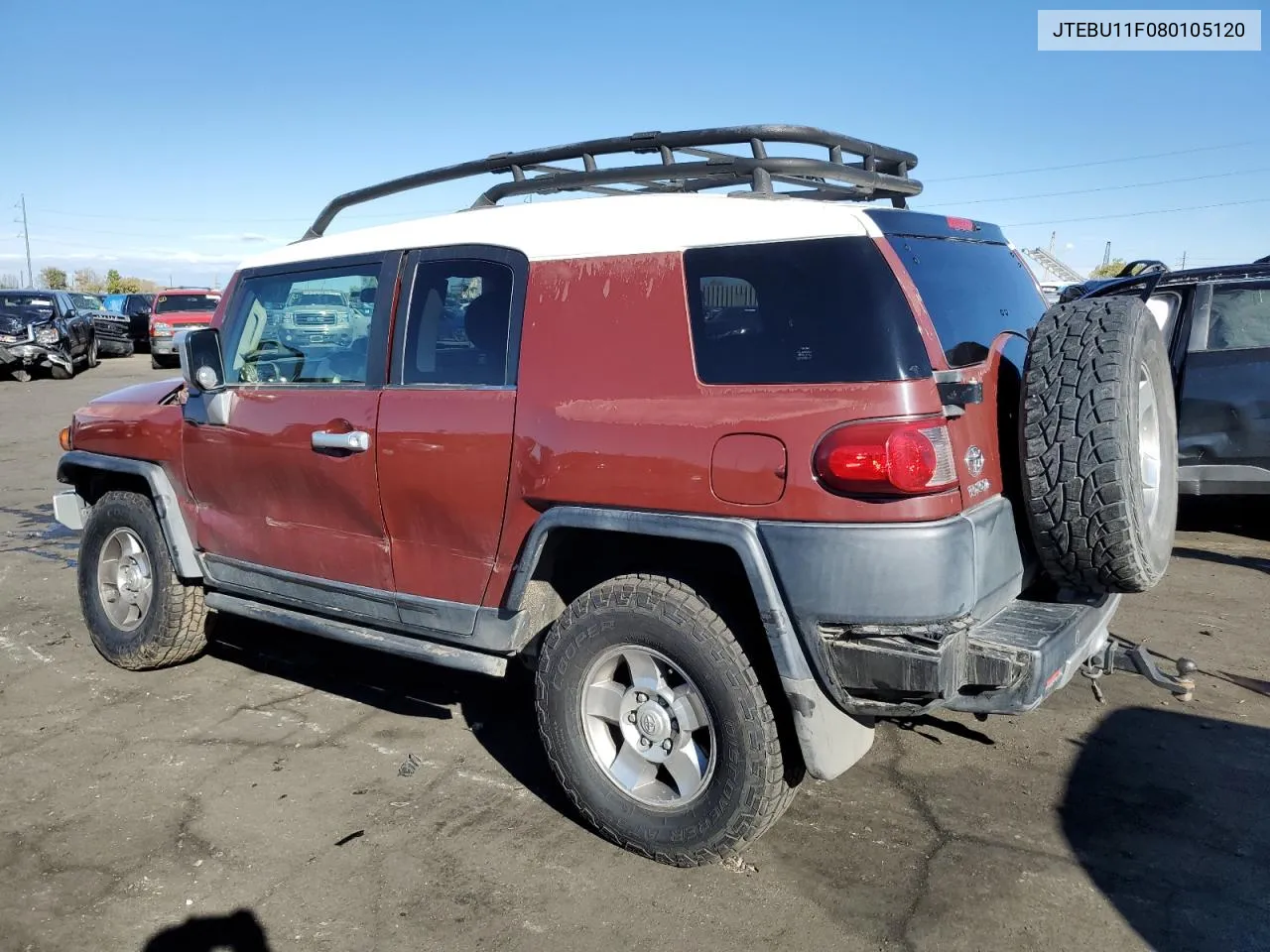 2008 Toyota Fj Cruiser VIN: JTEBU11F080105120 Lot: 77020444