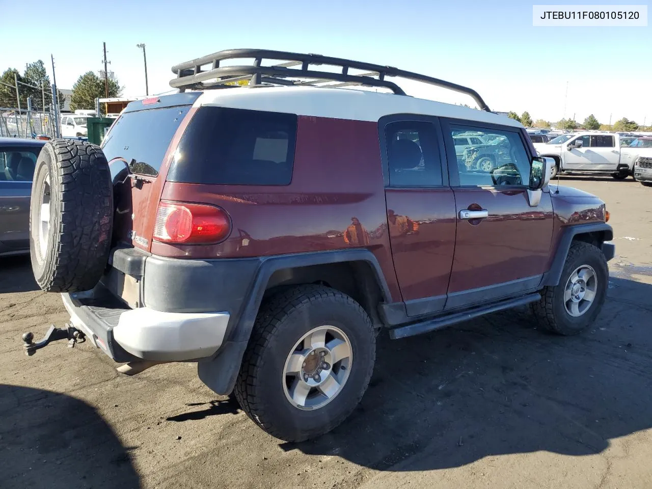 2008 Toyota Fj Cruiser VIN: JTEBU11F080105120 Lot: 77020444