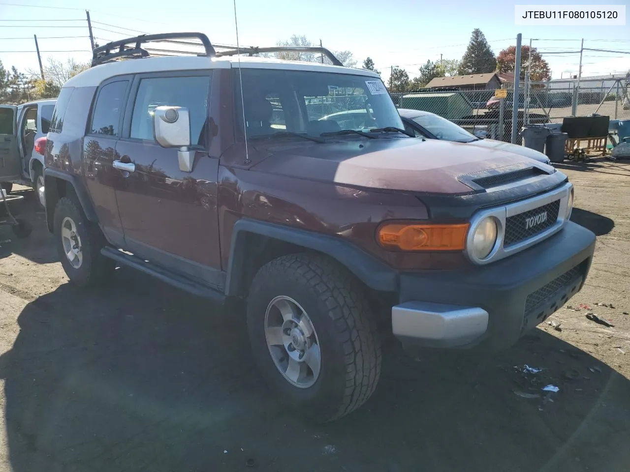 2008 Toyota Fj Cruiser VIN: JTEBU11F080105120 Lot: 77020444