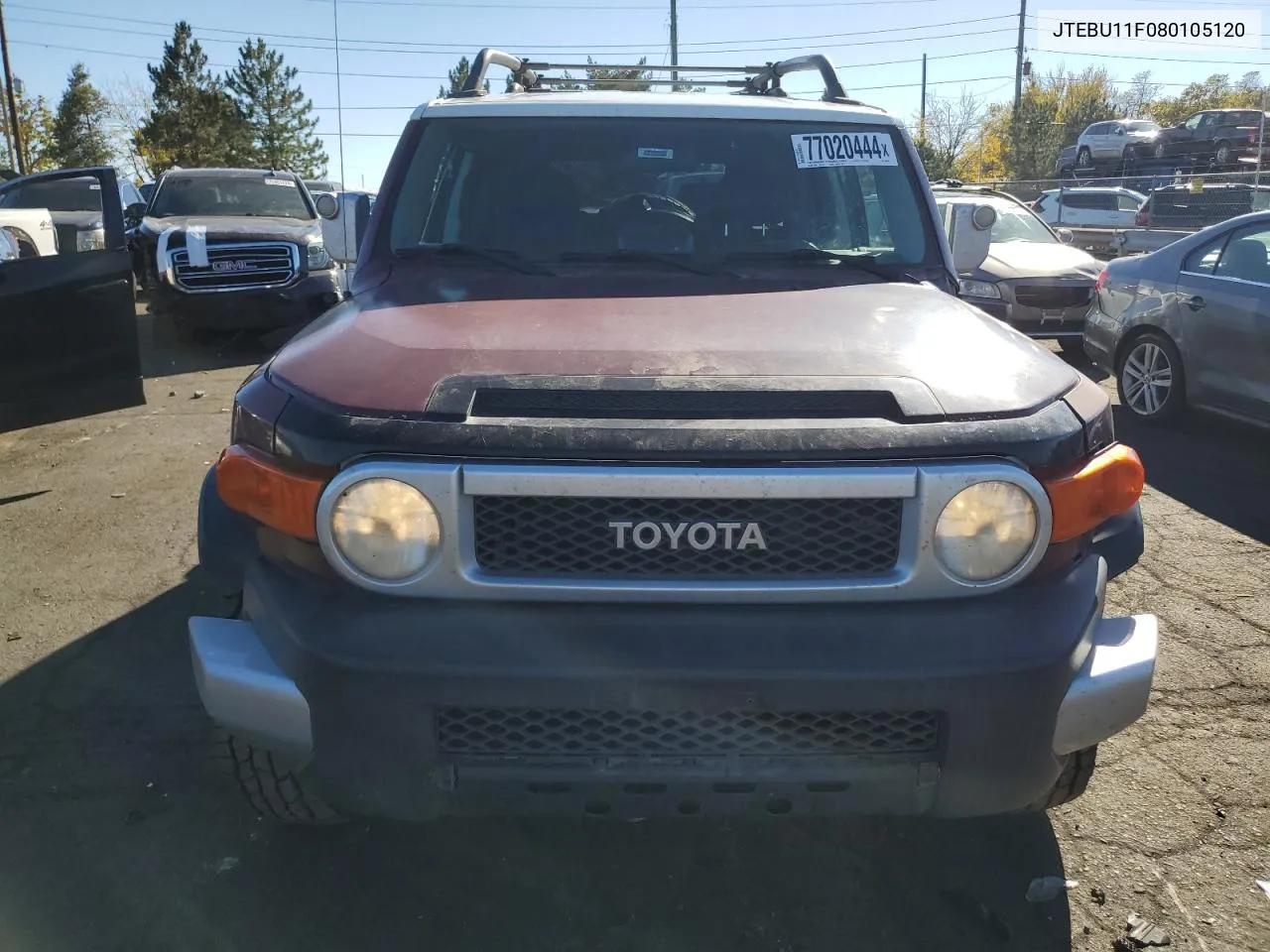 2008 Toyota Fj Cruiser VIN: JTEBU11F080105120 Lot: 77020444