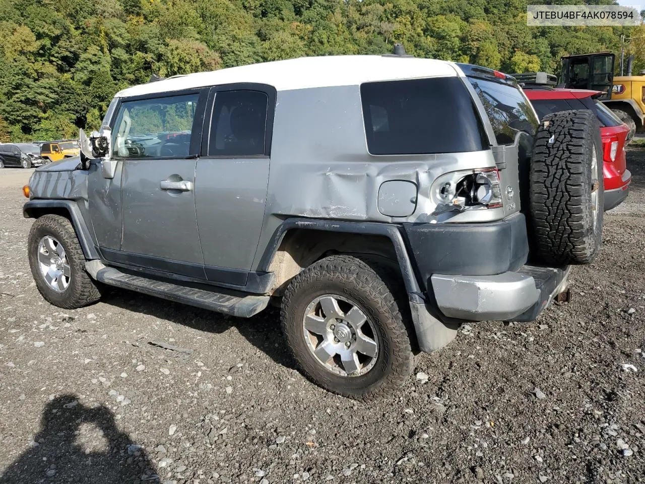 2010 Toyota Fj Cruiser VIN: JTEBU4BF4AK078594 Lot: 72973674