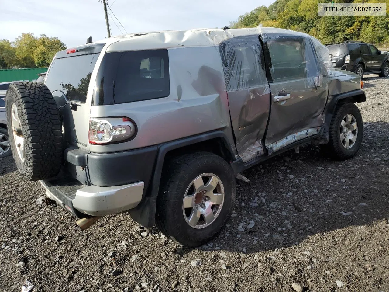 2010 Toyota Fj Cruiser VIN: JTEBU4BF4AK078594 Lot: 72973674