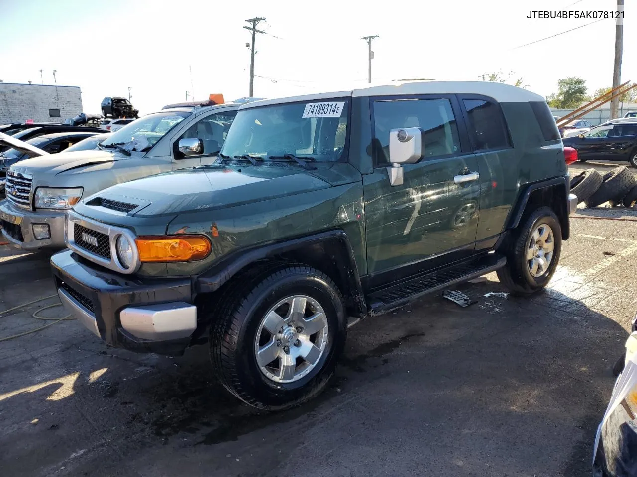 2010 Toyota Fj Cruiser VIN: JTEBU4BF5AK078121 Lot: 74189314