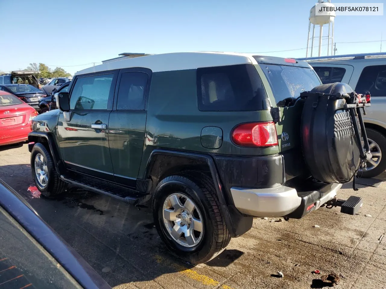 2010 Toyota Fj Cruiser VIN: JTEBU4BF5AK078121 Lot: 74189314