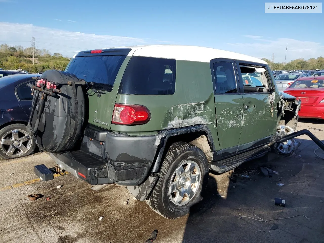 2010 Toyota Fj Cruiser VIN: JTEBU4BF5AK078121 Lot: 74189314