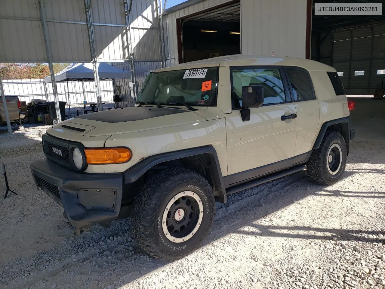 2010 Toyota Fj Cruiser VIN: JTEBU4BF3AK093281 Lot: 76309174