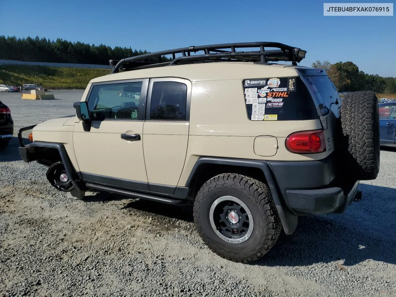 2010 Toyota Fj Cruiser VIN: JTEBU4BFXAK076915 Lot: 77177094