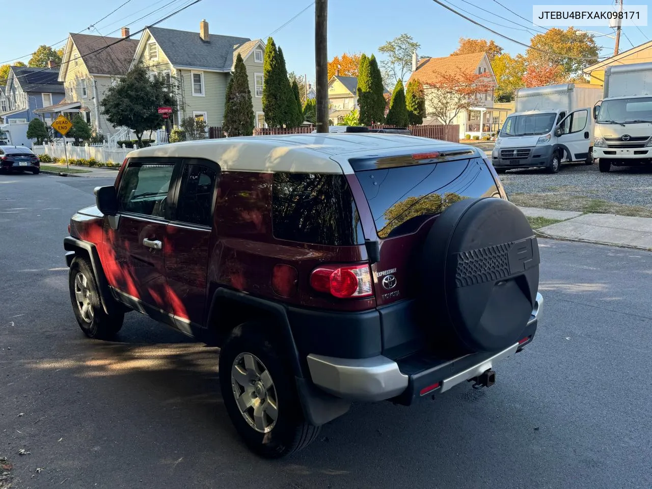 2010 Toyota Fj Cruiser VIN: JTEBU4BFXAK098171 Lot: 78884194