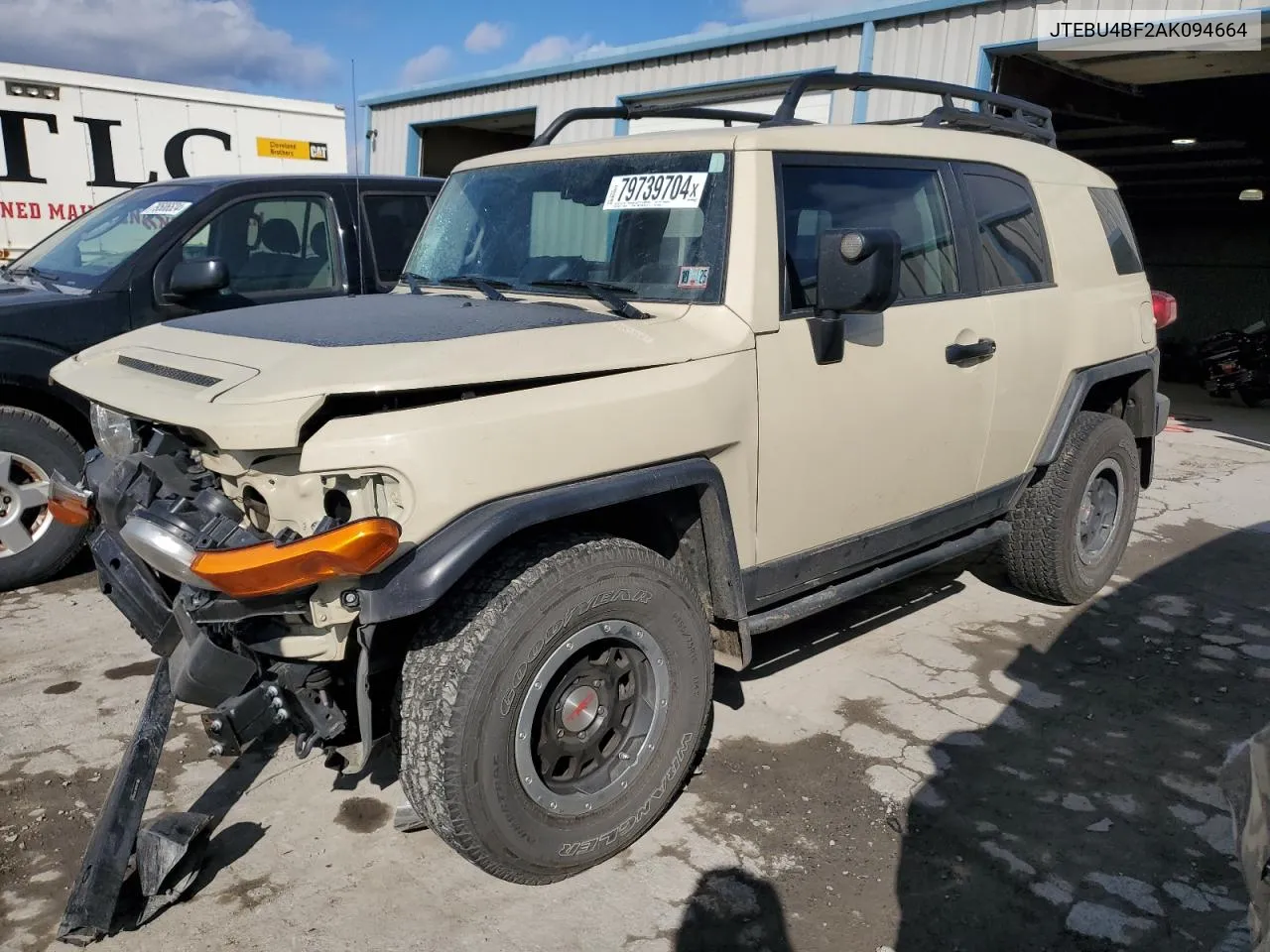 2010 Toyota Fj Cruiser VIN: JTEBU4BF2AK094664 Lot: 79739704