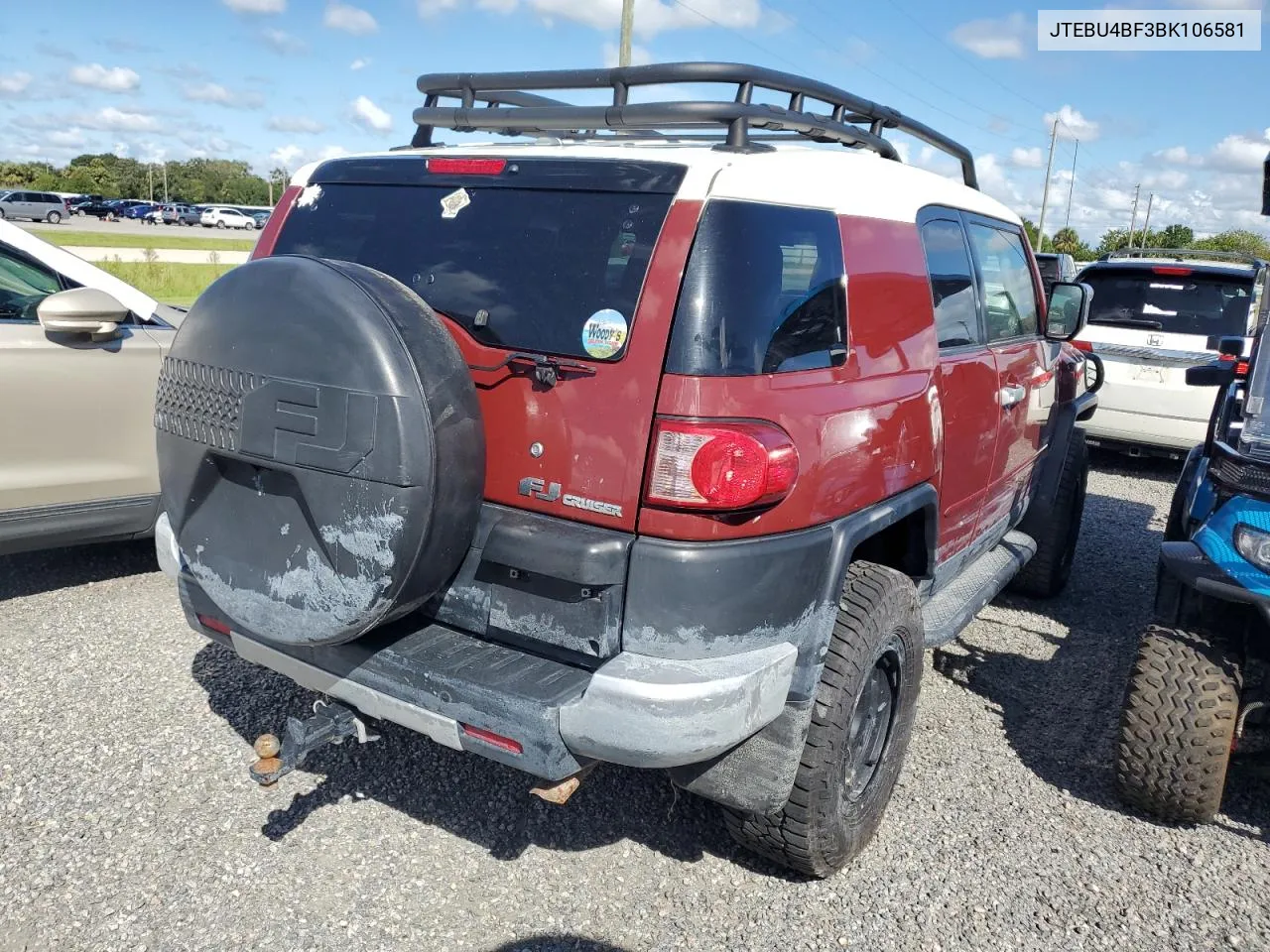 2011 Toyota Fj Cruiser VIN: JTEBU4BF3BK106581 Lot: 74298474