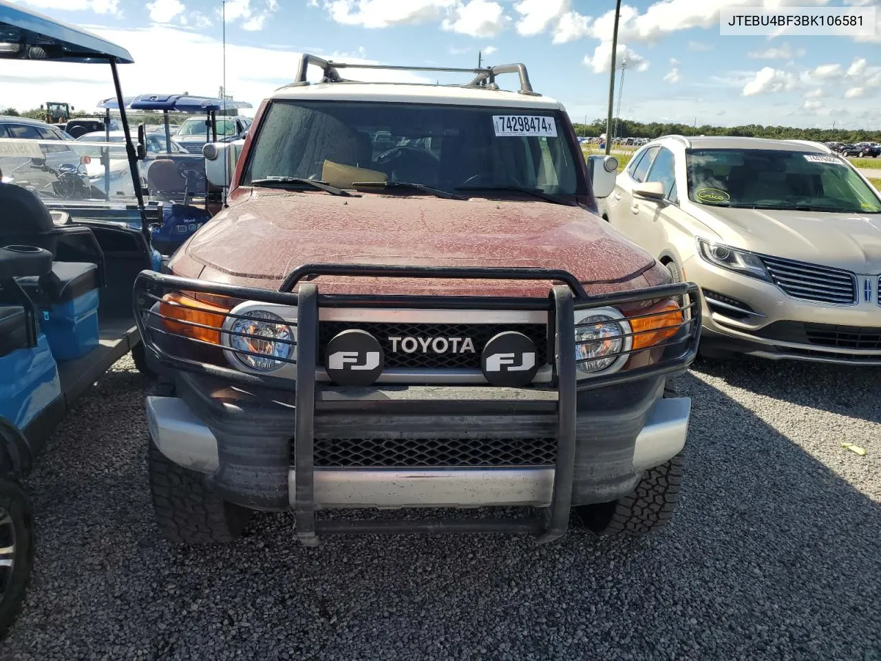 2011 Toyota Fj Cruiser VIN: JTEBU4BF3BK106581 Lot: 74298474