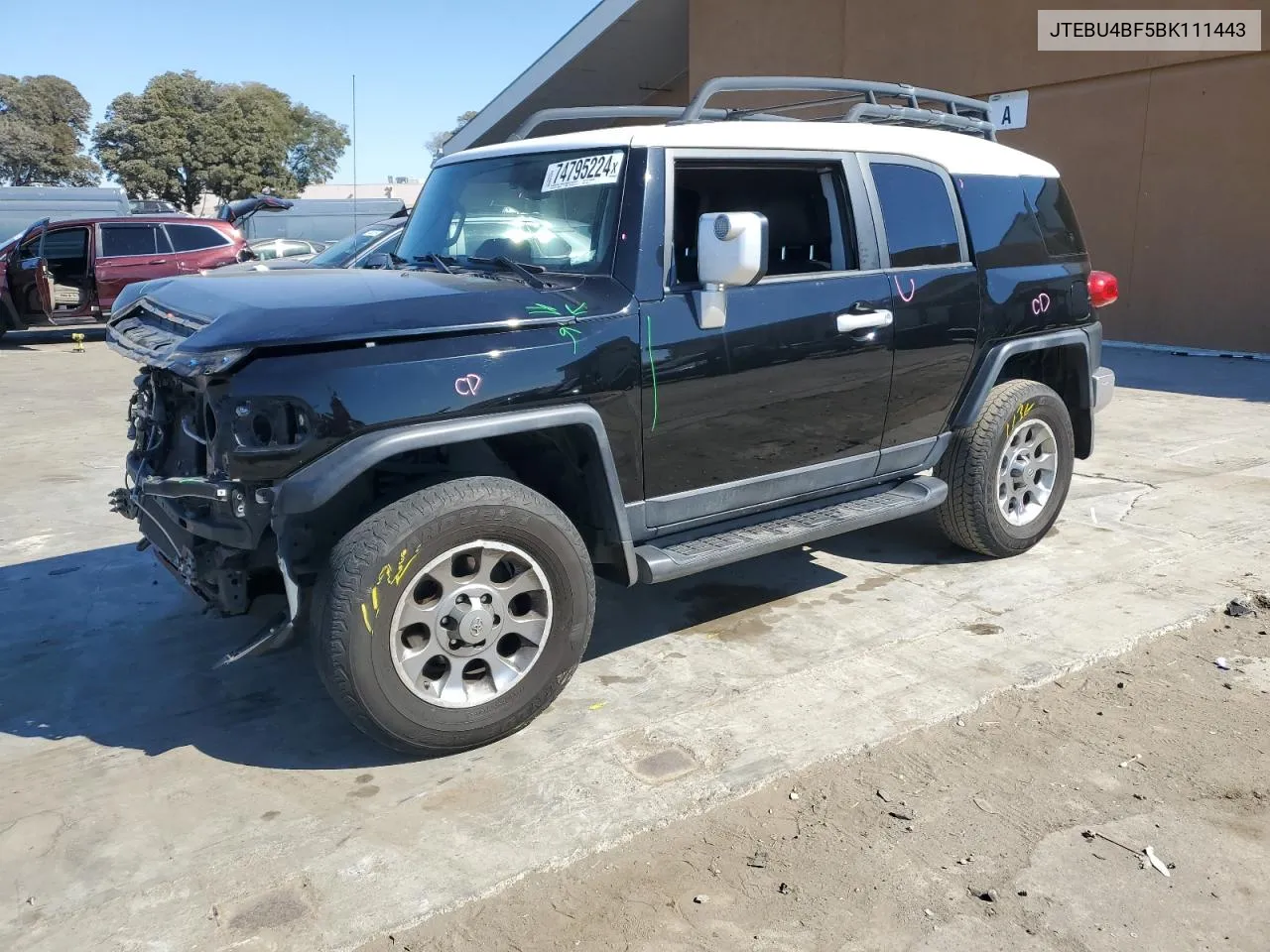 2011 Toyota Fj Cruiser VIN: JTEBU4BF5BK111443 Lot: 74795224