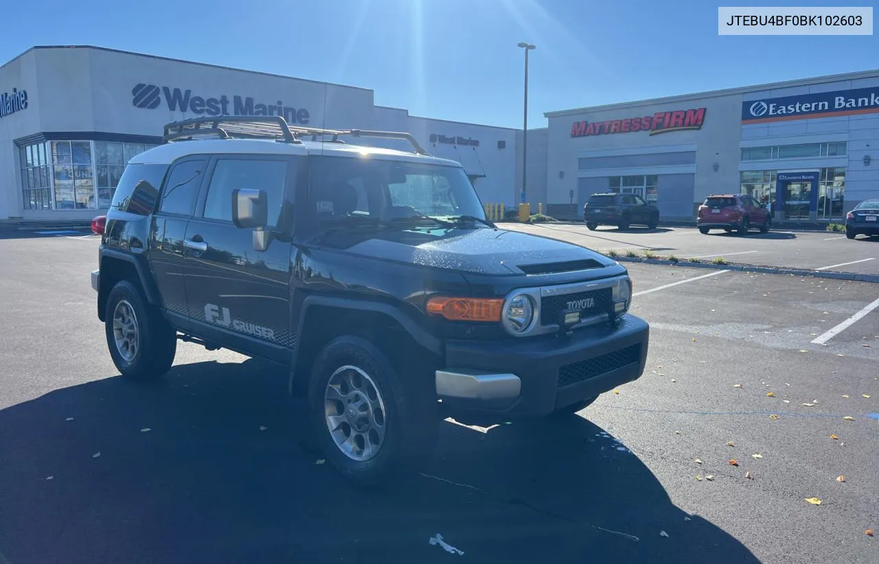 2011 Toyota Fj Cruiser VIN: JTEBU4BF0BK102603 Lot: 75402304