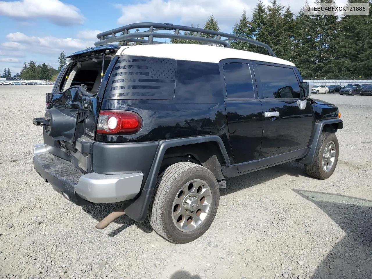 2012 Toyota Fj Cruiser VIN: JTEBU4BFXCK121886 Lot: 72155064