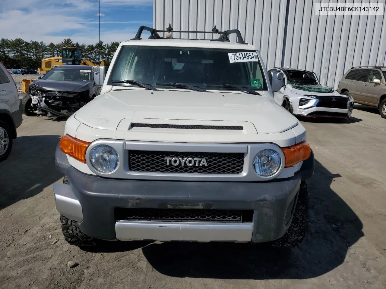 2012 Toyota Fj Cruiser VIN: JTEBU4BF6CK143142 Lot: 75434954