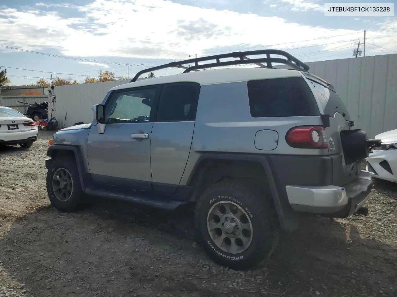 2012 Toyota Fj Cruiser VIN: JTEBU4BF1CK135238 Lot: 76899584