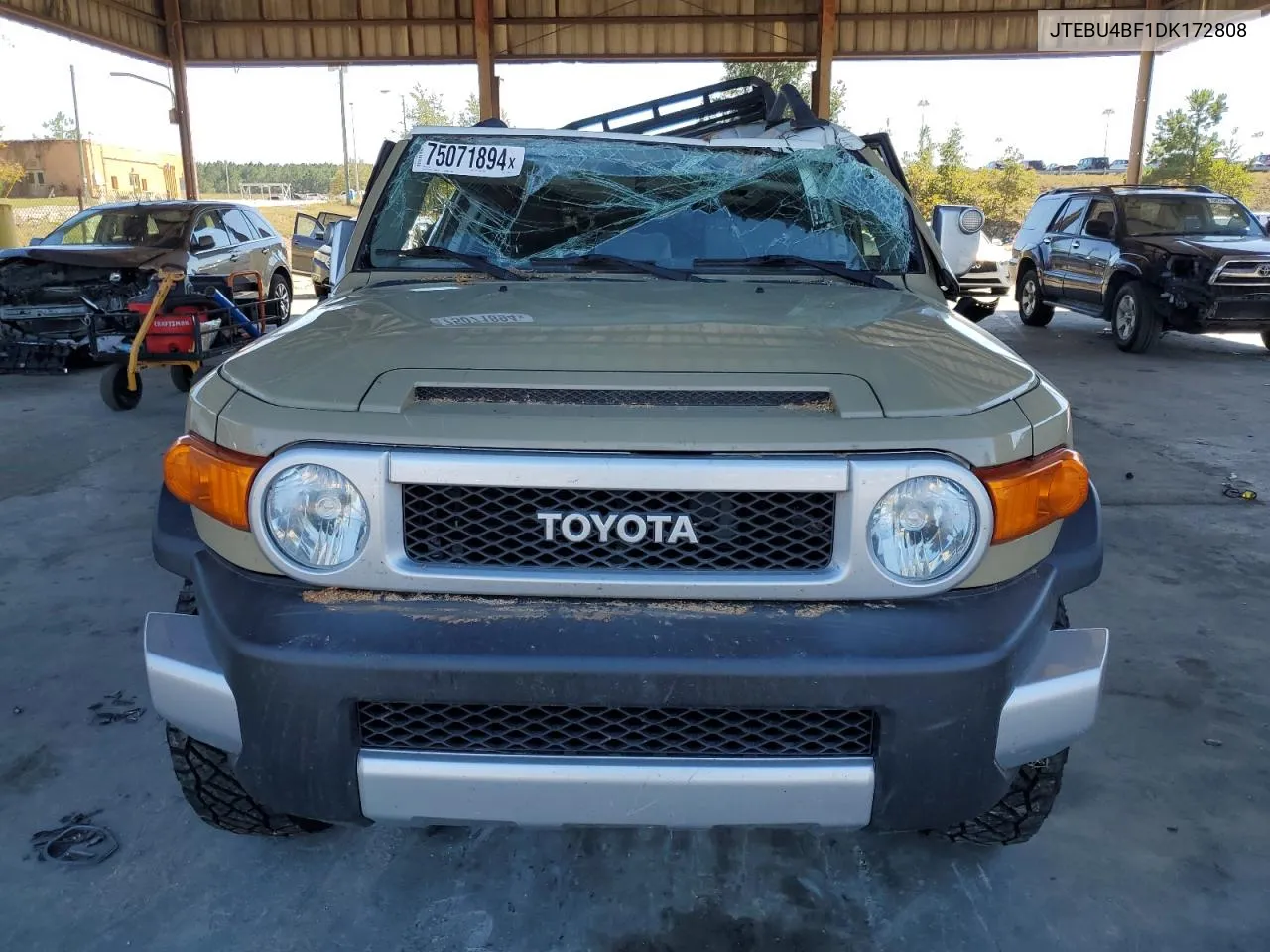 2013 Toyota Fj Cruiser VIN: JTEBU4BF1DK172808 Lot: 75071894