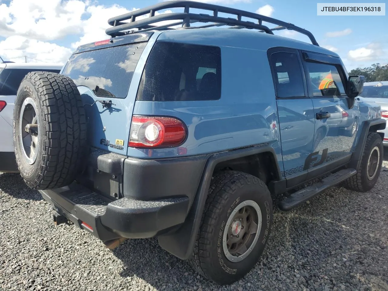 2014 Toyota Fj Cruiser VIN: JTEBU4BF3EK196318 Lot: 73887934