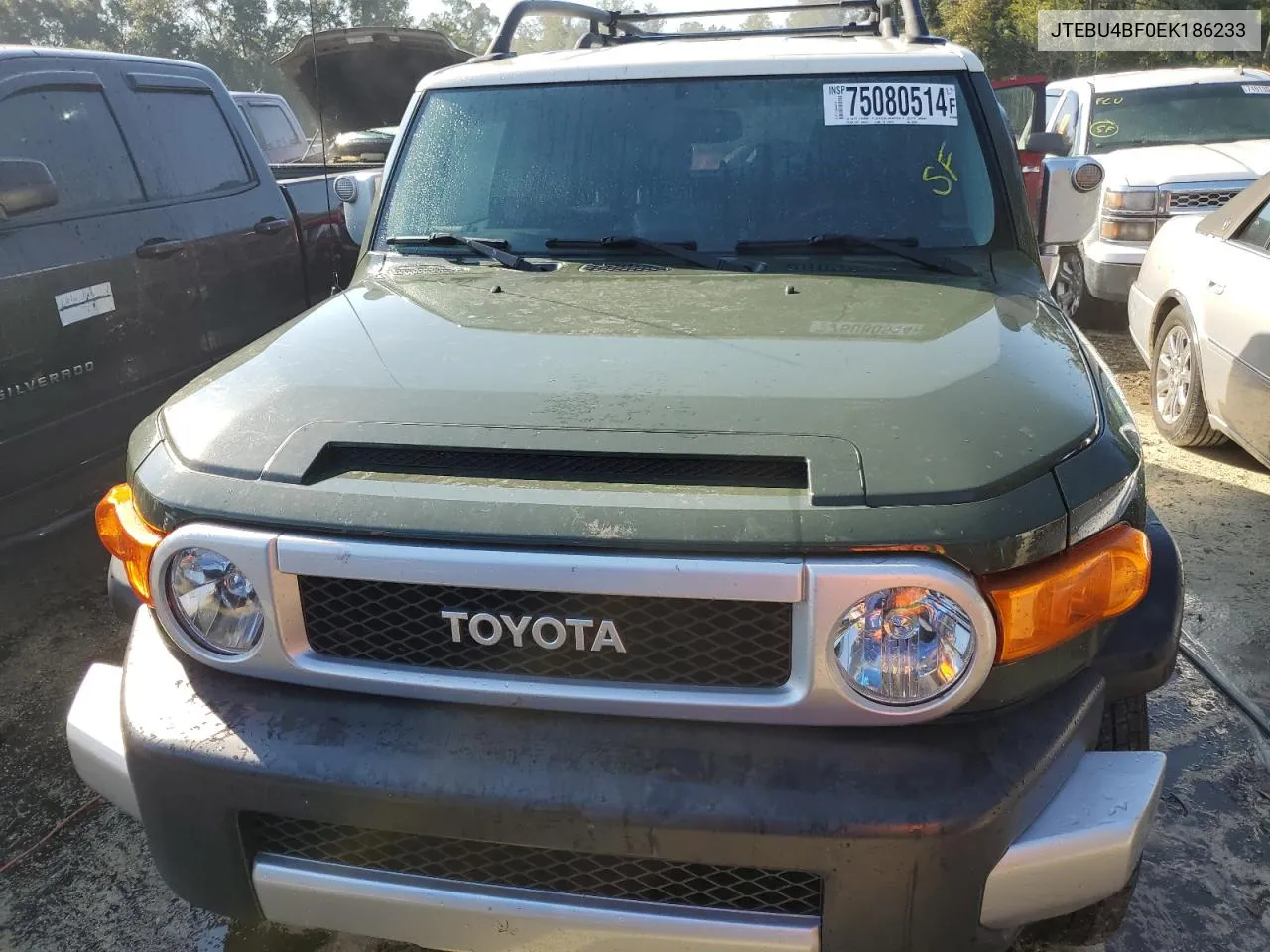 2014 Toyota Fj Cruiser VIN: JTEBU4BF0EK186233 Lot: 75080514