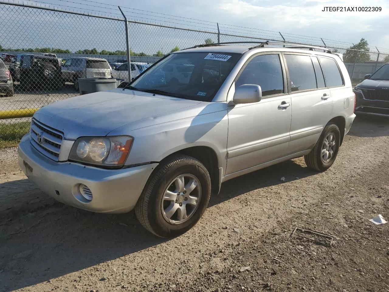 2001 Toyota Highlander VIN: JTEGF21AX10022309 Lot: 72844444