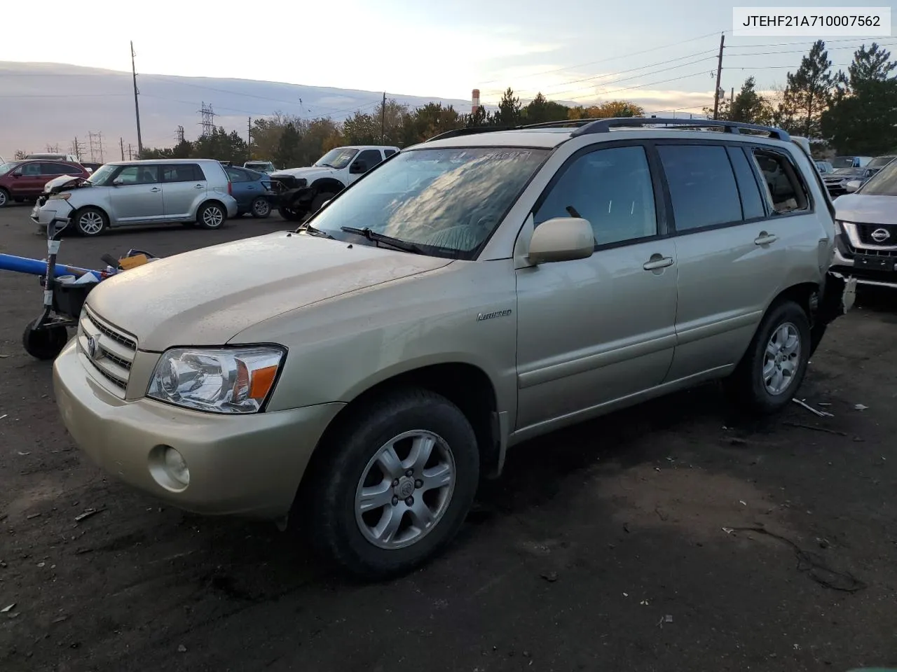 2001 Toyota Highlander VIN: JTEHF21A710007562 Lot: 76609274