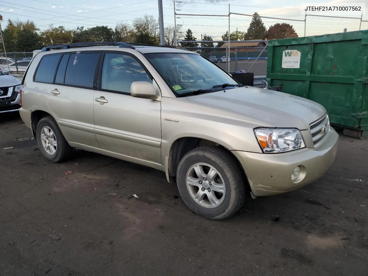 2001 Toyota Highlander VIN: JTEHF21A710007562 Lot: 76609274